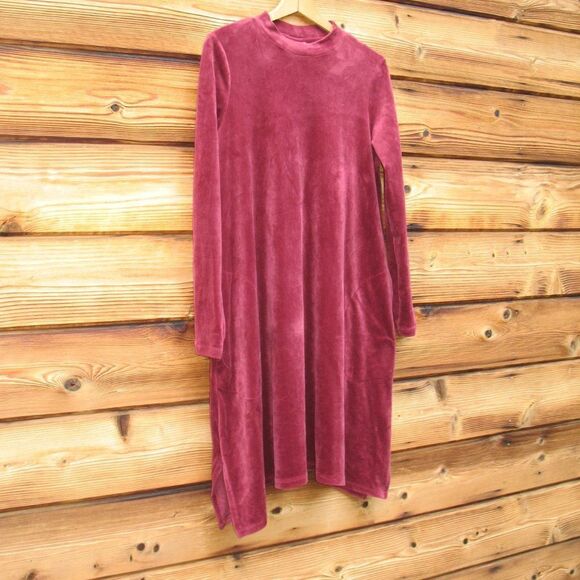 J Jill Pure Jill Velvet Velour Dip Hem Dress - Picture 3 of 8
